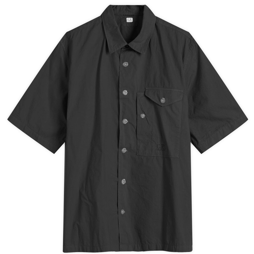 CP Company Men's Pocket Logo Short Sleeve Shirt Black